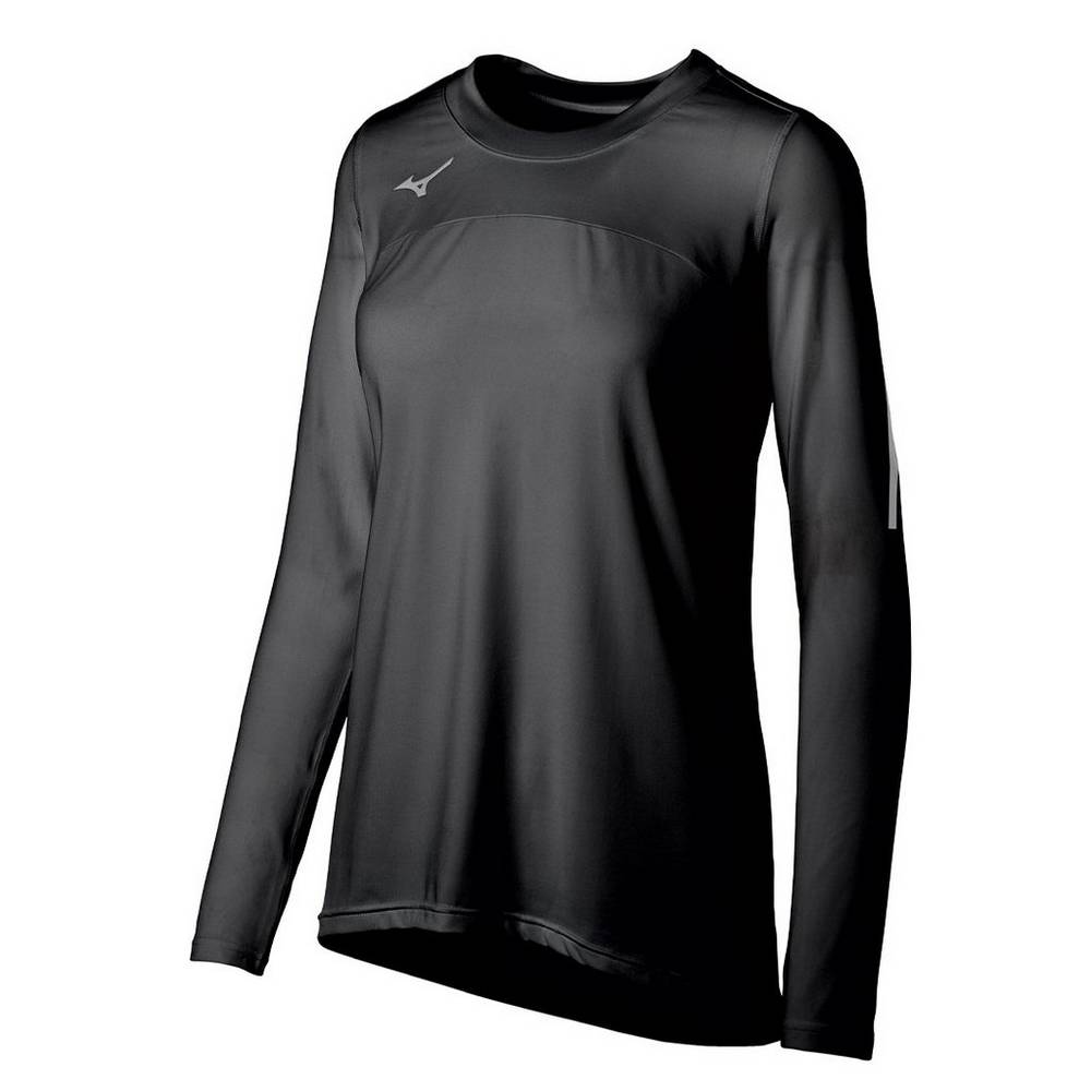 Mizuno Women's Techno VII Long Sleeve Volleyball Jersey Black (440681-MIO)